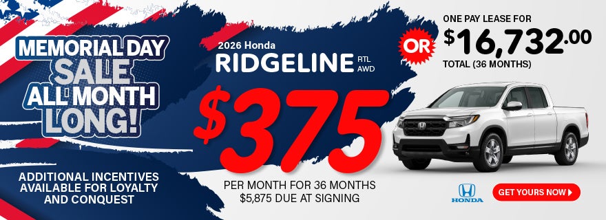 2026 Honda Ridgeline RTL AWD