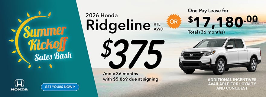 2026 Honda Ridgeline RTL AWD